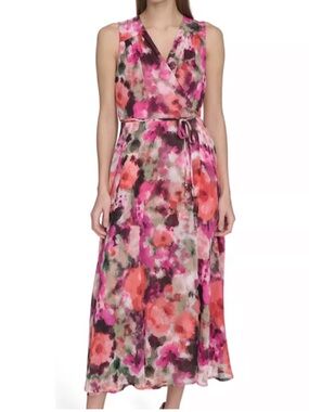 knee length dresses for ladies Stevie Floral Ruffle Dress in Red Tahitian Rose  Katya Wildman